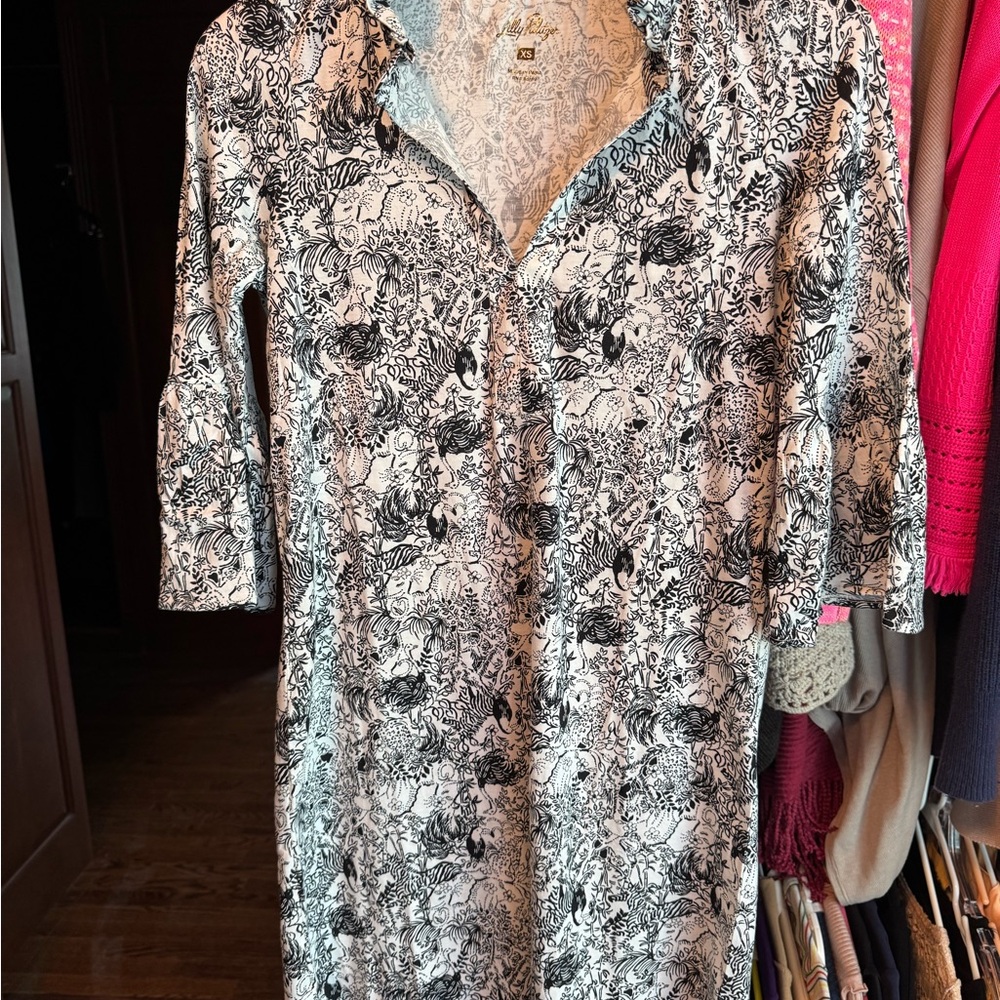 Lilly Pulitzer Black and White Floral Dress